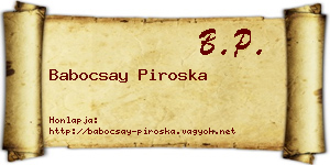 Babocsay Piroska névjegykártya