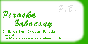 piroska babocsay business card